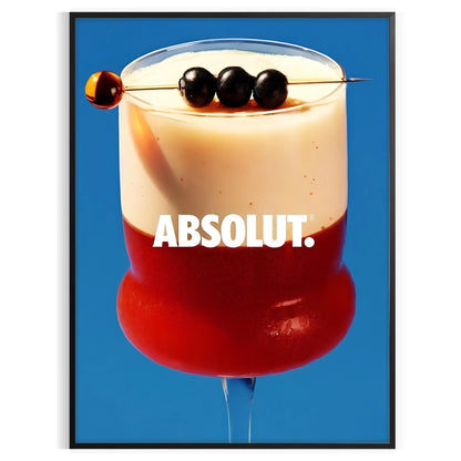 space vibrant Absolute Cocktail poster rich brown blue hues wall art unique gift print stylish touch room unframed formats