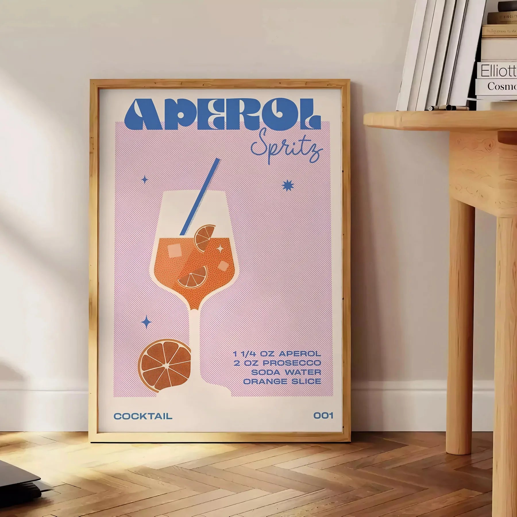 space vibrant Aperol Spritz Cocktail poster stunning blend orange gray wall art enthusiasts artwork ideal gift