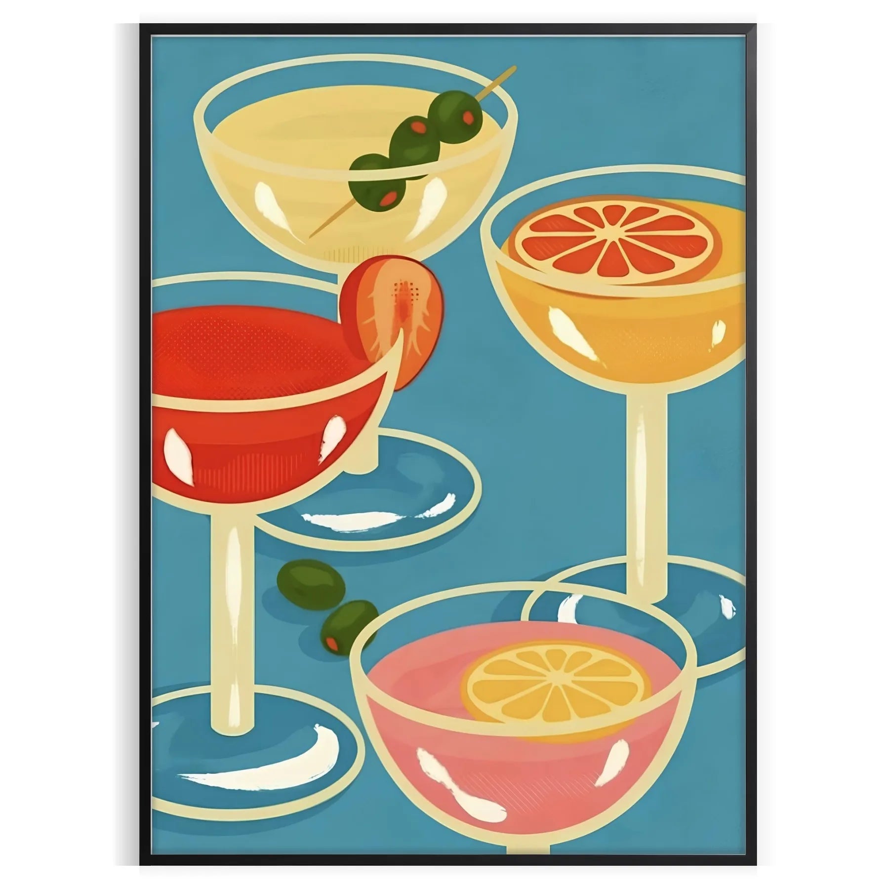 space captivating cocktail party poster warm brown vibrant orange hues wall art piece ideal gift lovers enthusiasts versatile display options