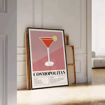 space stunning Cosmopolitan Cocktail poster rich black brown tones wall art perfect print modern decor unique gift stylish addition home style