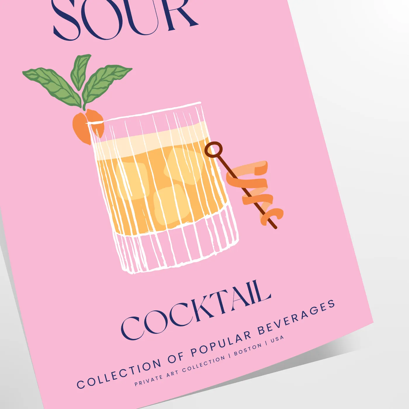 space Whiskey Sour Cocktail Art Poster vibrant yellow blue hues stunning wall splash sophistication unique gift decor A4 cm A0 sizes